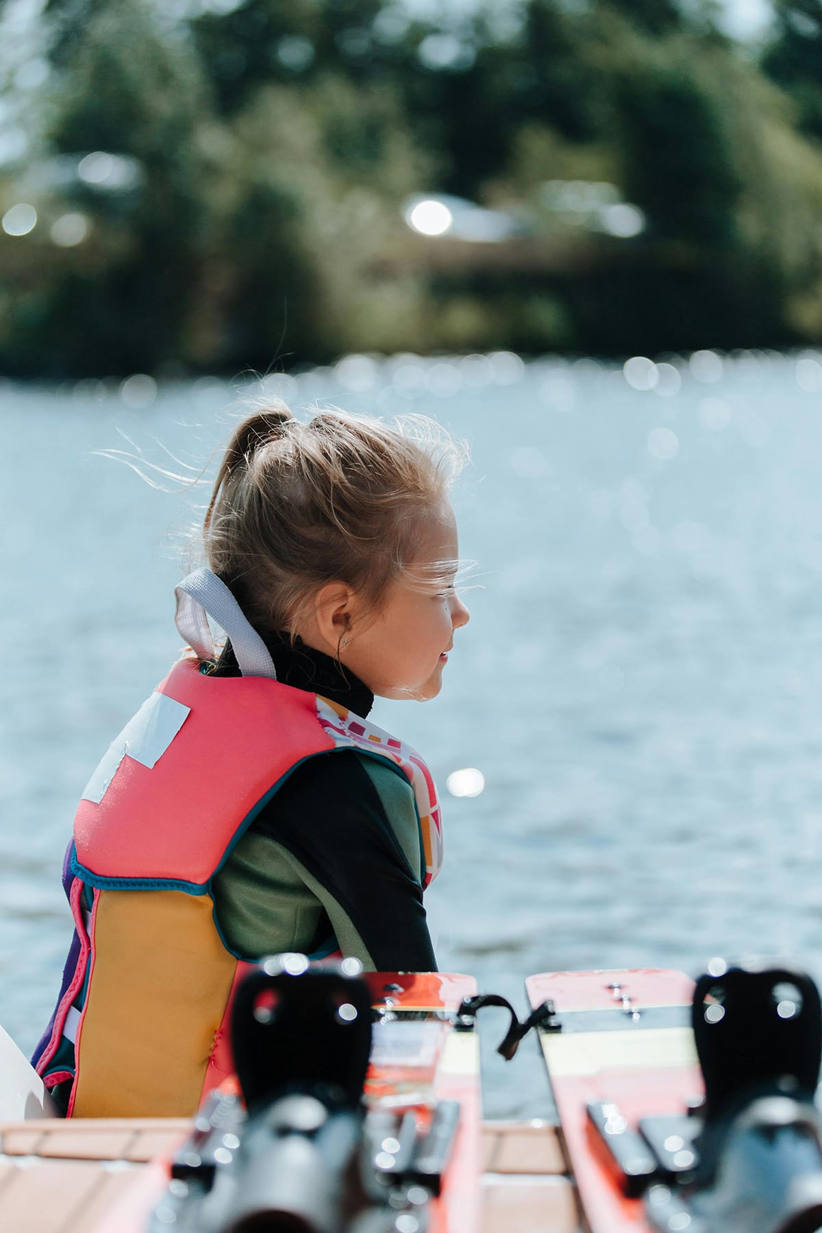 Girl waterski