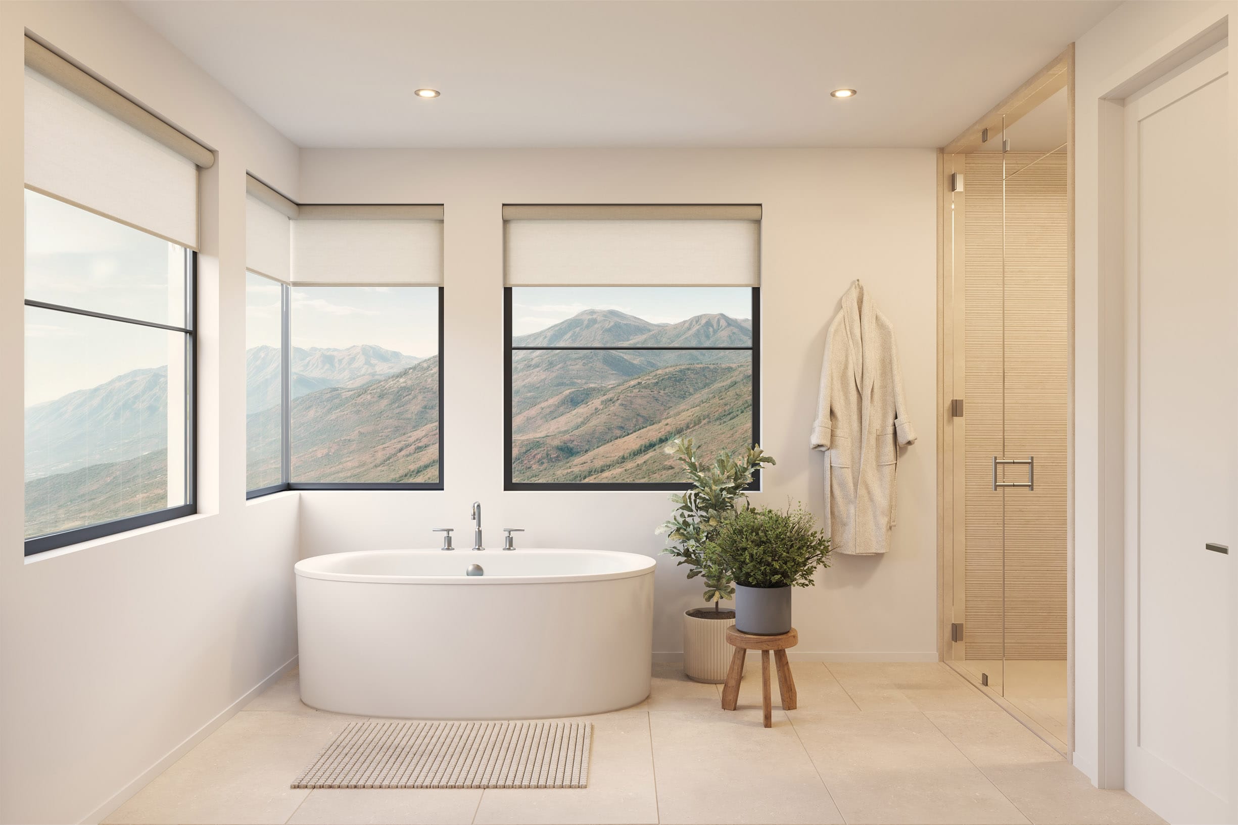 Velvaere cabin b 0002 Cabin B Master Bathroom Lake View
